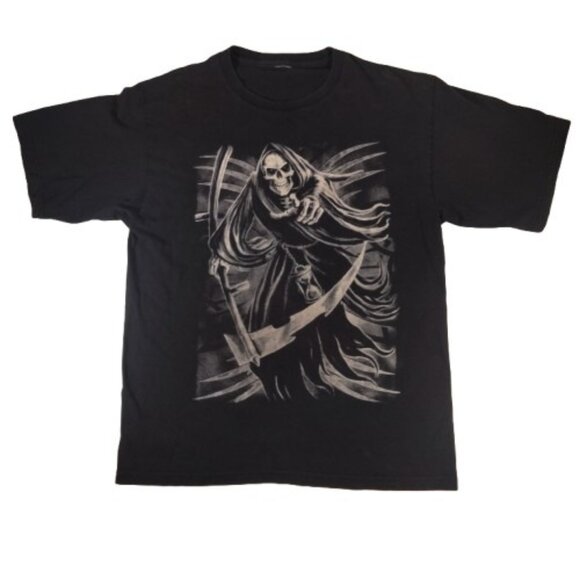 Unbranded Other - Vtg Y2K Grim Reaper Tee M Pinkman Goth Emo Punk Metal Grunge Skater 2000s